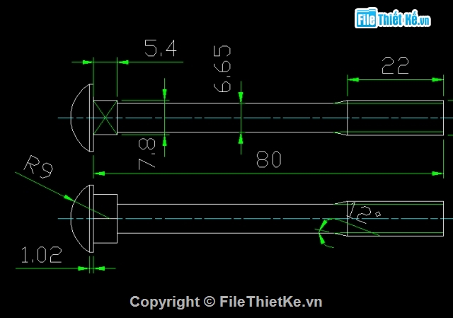 Bản vẽ chi tiết,chi tiết bu lông,cad bu lông